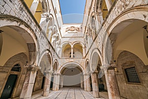 Inner courtyard in Sponza Palace in Dubrovnik