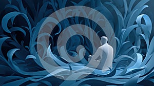 Inner dialogue concept highlighting looping thoughts and mental rumination