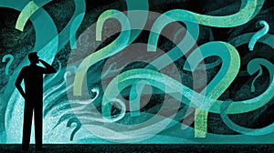 Inner dialogue concept highlighting looping thoughts and mental rumination