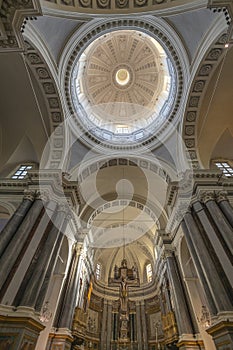 The inner dome of the Cathedral of Sant\'Eusebio in the city of Vercelli, Piedmont, Italy