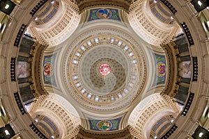 Wisconsin State Capitol inner dome and ceiling