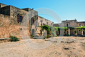 Inner garden monastery of Arkadi, Crete, Greece