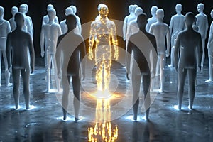 Inner glow Illuminated figure representing individuality and distinctive personality