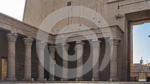 The inner hall of the ancient temple of Horus in Edfu.