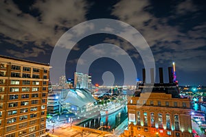 Inner Harbor night view in Baltimore, Maryland