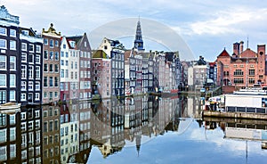 Inner Harbor Old City Reflection Amsterdam Holland Netherlands
