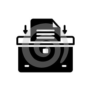 Black solid icon for Inner, inside and internal