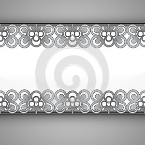 Inner lace decorated baroque silver frame