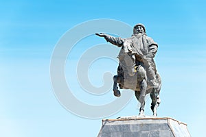 Kublai Khan Statue at Kublai Square in Zhenglan Banner, Xilin Gol, Inner Mongolia, China. photo
