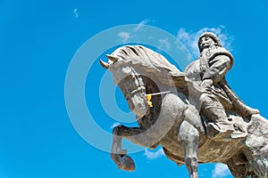 Kublai Khan Statue at Kublai Square in Zhenglan Banner, Xilin Gol, Inner Mongolia, China. photo