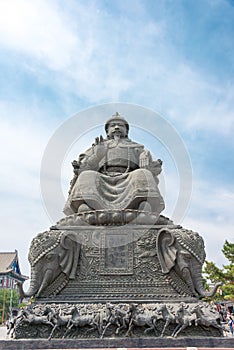 Statue of Altan Khan (Alatan Khan) in the Dazhao Lamasery. a famous historic site in Hohhot, Inner Mongolia, China.