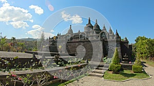 The inner part of the Brahma Vihara Arama temple on the Bali island, Indonesia. Bali Travel Concept