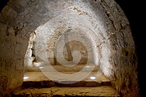 Inner room in in medieval Ajlun Castle, Jordan