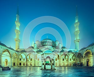 Inner square of Suleymaniye Mosque or Blue Mosque