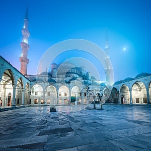 Inner square of Suleymaniye Mosque or Blue Mosque