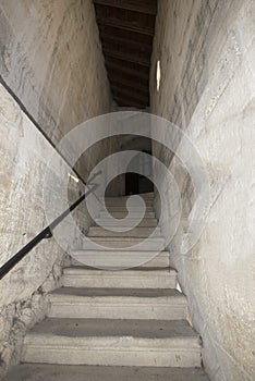 Inner stairway inside the Palais des Papes, Avignon France