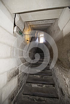 Inner stairway inside the Palais des Papes, Avignon France