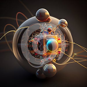 Inner structure of quantum particle. Higgs boson. Generative AI