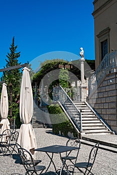 Inner terrace of Villa Cipressi, Varenna, Italy.