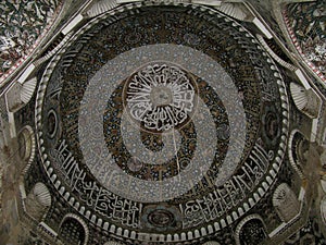 Inner view of the dome of Ashrafiyah mosque, Taiz, Yemen