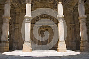 Inner view of Kevada Masjid Mosque, UNESCO protected Champaner - Pavagadh Archaeological Park, Gujarat, India