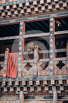 Inner view of Trongsa Dzong, one of the oldest Dzongs in Bumthang, Bhutan