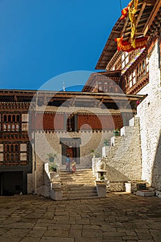 Inner view of Trongsa Dzong, one of the oldest Dzongs in Bumthang, Bhutan