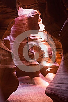 The inner view of Upper antelope canyon in america