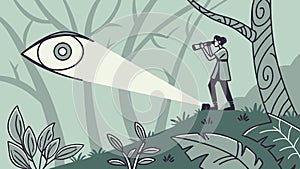 Inner Vision Person with EyeBeam Searchlight Vector, vector design Generative AI