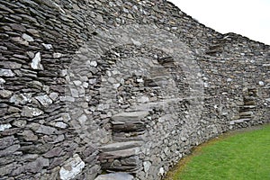 Inner wall of Cahergall Stone Fort in Ireland