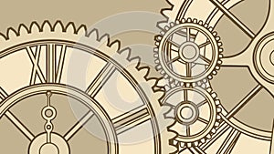 Inner Workings of a Clock with Gears Vector Graphic, vector design Generative AI