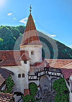 inner yard of the Dracula palace Bran
