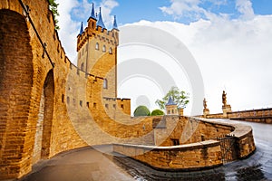 Inner yard of Hohenzollern castle after rain