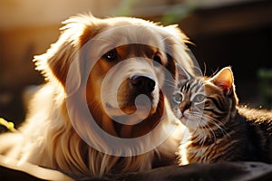 Innocence and playfulness a smiling dog and kitten bond