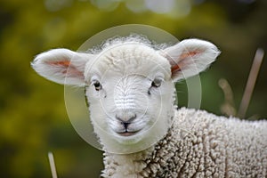 Innocent Baby sheep portrait. Generate Ai