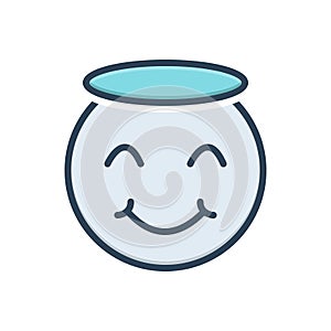 Color illustration icon for Innocent, honest and pure photo