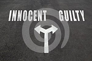 Innocent vs guilty choice concept