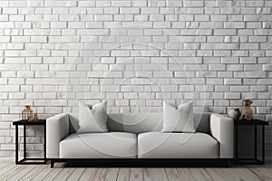 Innovate with an empty white brick wall in a 3D render