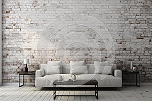 Innovate with an empty white brick wall in a 3D render