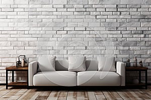 Innovate with an empty white brick wall in a 3D render