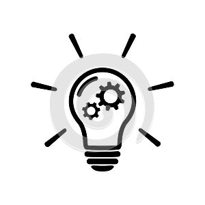 Innovation concept icon. Light bulb with gear sign