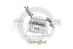 Innovation concept sketch. Isolated vector illustration