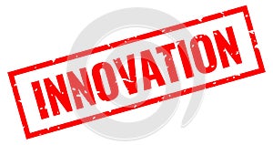 Innovation grunge rectangle stamp