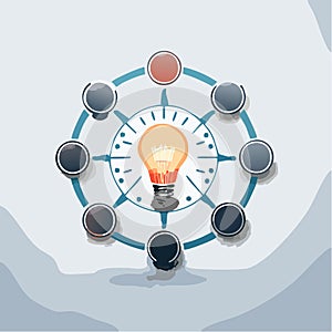 Innovation Hub and Network Diagram Concept