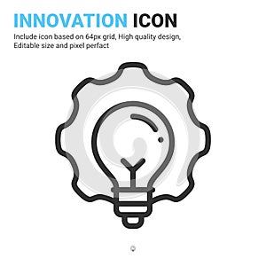 Innovation icon vector with outline style isolated on white background. Vector illustration solution sign symbol icon concept