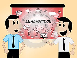 Innovation Icons Shows Reorganization Transformation 3d Illustration