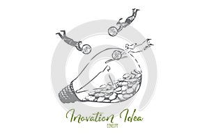 Innovation idea concept sketch. Isolated vector illustration