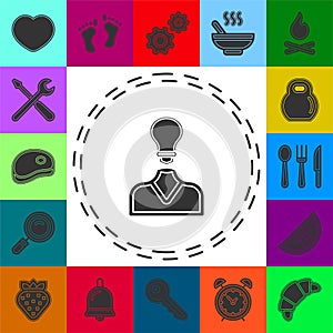 Innovation idea icon. Flat illustration