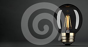 Innovation And Leadership Concept - Glowing Bulb in dark background