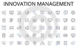 Innovation management line icons collection. Enlightenment, Insight, Discernment, Intelligence, Understanding